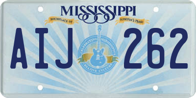 MS license plate AIJ262