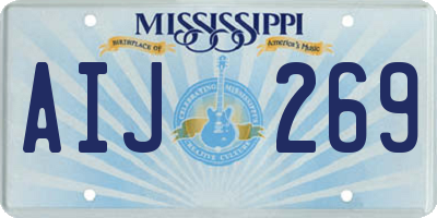 MS license plate AIJ269
