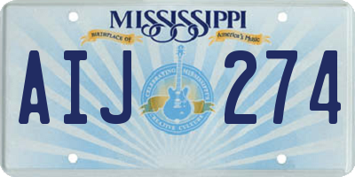 MS license plate AIJ274