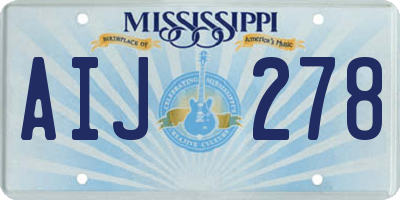 MS license plate AIJ278