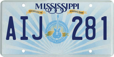 MS license plate AIJ281