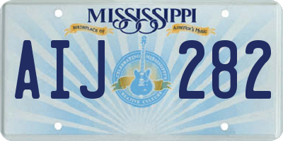 MS license plate AIJ282