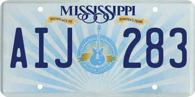 MS license plate AIJ283