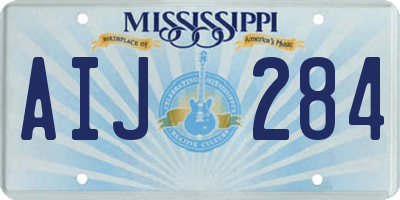 MS license plate AIJ284