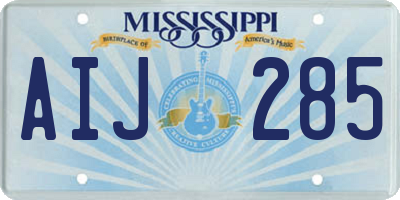 MS license plate AIJ285