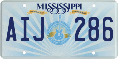 MS license plate AIJ286