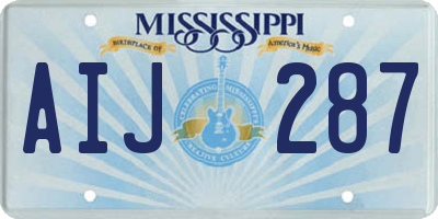 MS license plate AIJ287