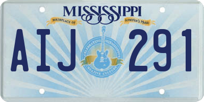 MS license plate AIJ291