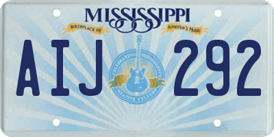 MS license plate AIJ292