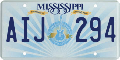 MS license plate AIJ294
