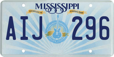 MS license plate AIJ296
