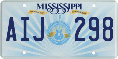MS license plate AIJ298