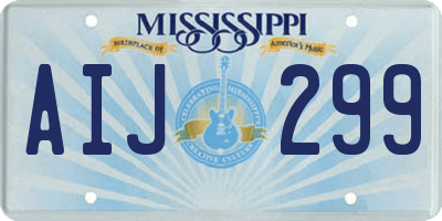 MS license plate AIJ299