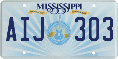 MS license plate AIJ303