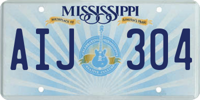 MS license plate AIJ304