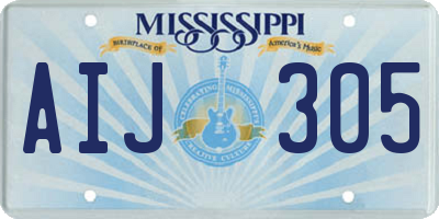 MS license plate AIJ305