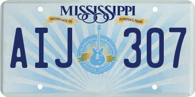 MS license plate AIJ307