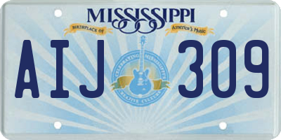 MS license plate AIJ309