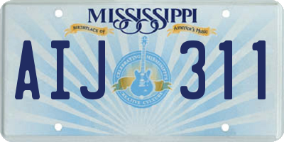 MS license plate AIJ311