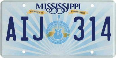 MS license plate AIJ314