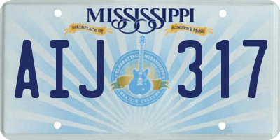 MS license plate AIJ317