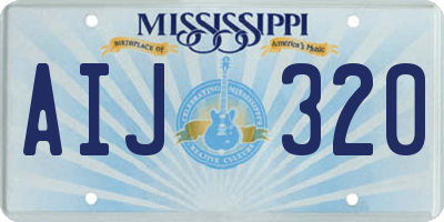 MS license plate AIJ320