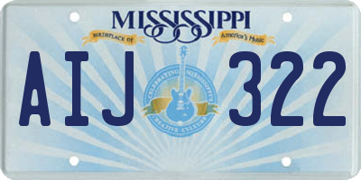 MS license plate AIJ322