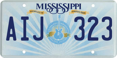 MS license plate AIJ323