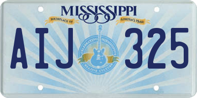MS license plate AIJ325