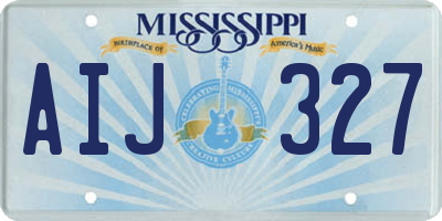 MS license plate AIJ327