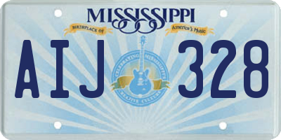 MS license plate AIJ328