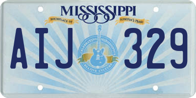 MS license plate AIJ329