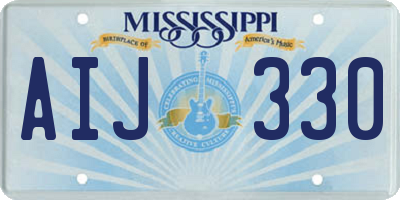 MS license plate AIJ330