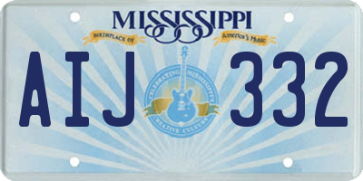 MS license plate AIJ332