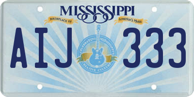 MS license plate AIJ333