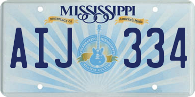 MS license plate AIJ334