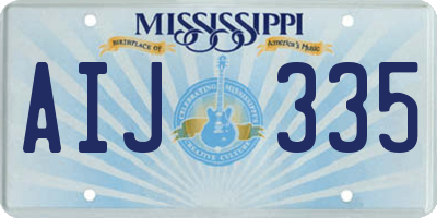 MS license plate AIJ335