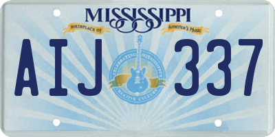 MS license plate AIJ337