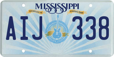 MS license plate AIJ338