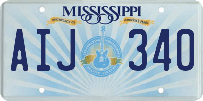 MS license plate AIJ340