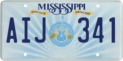 MS license plate AIJ341