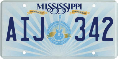 MS license plate AIJ342