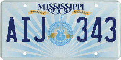 MS license plate AIJ343