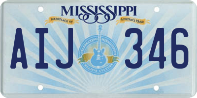 MS license plate AIJ346
