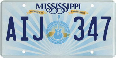 MS license plate AIJ347