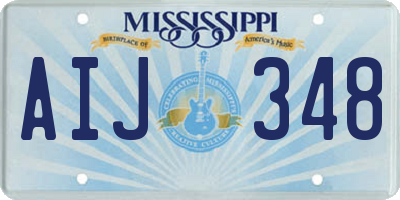 MS license plate AIJ348