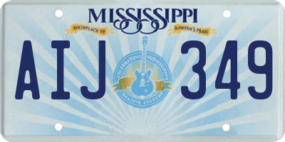 MS license plate AIJ349