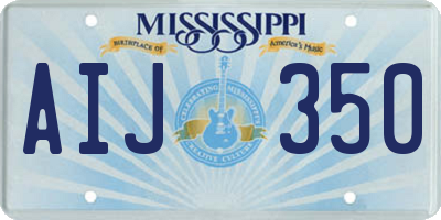 MS license plate AIJ350
