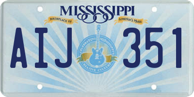 MS license plate AIJ351