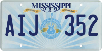 MS license plate AIJ352